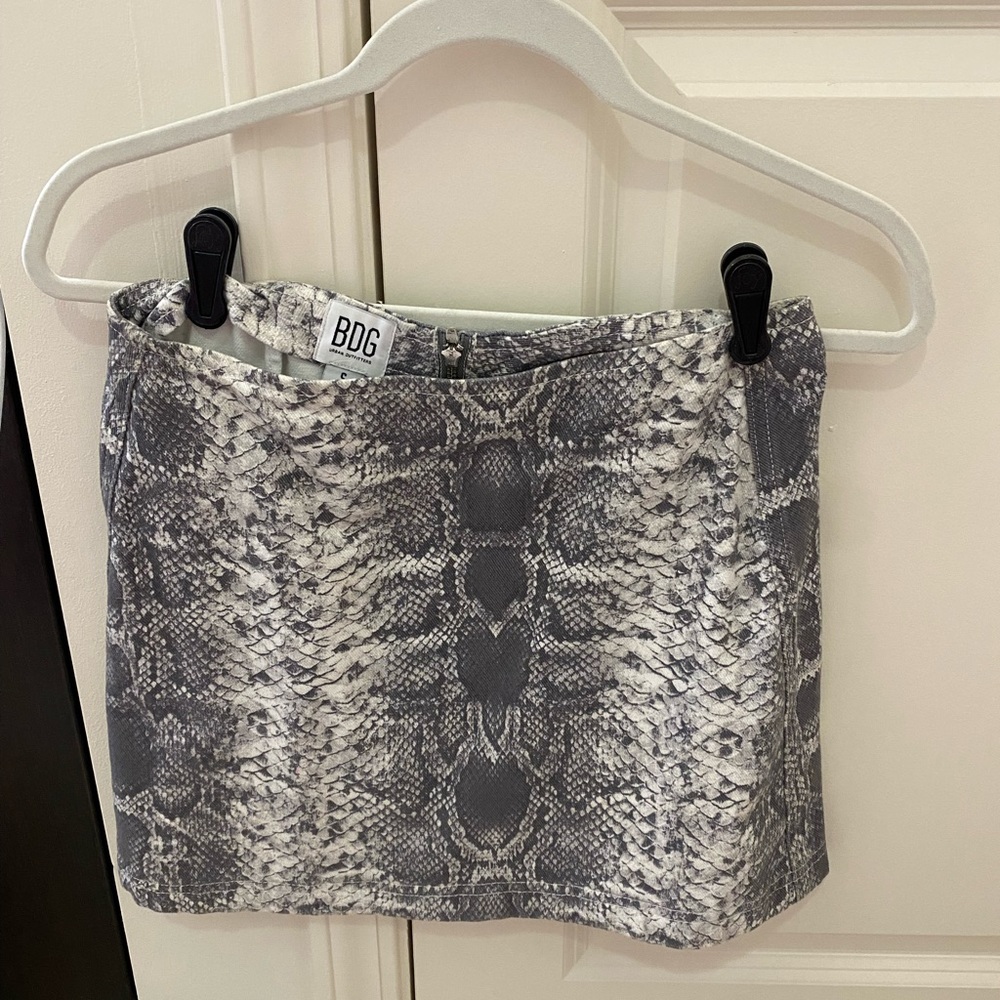 BDG Snakeskin Denim Skirt